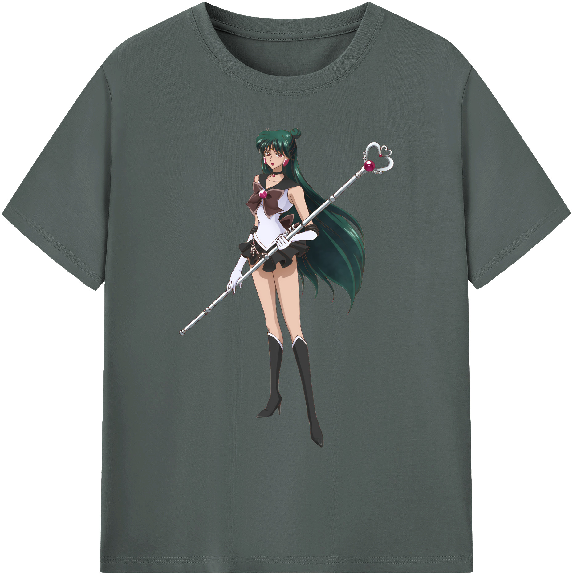 （画像用） 美少女戦士セーラームーン 冥王せつな Sailor Moon Meiou Setsuna 綿100％ メンズ半袖Tシャツ｜肌触りやわらか＆通気性